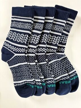 Bombas 5-Pack Cushioned Athletic Half Calf Socks Navy Size M